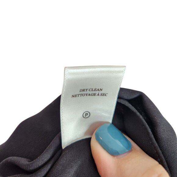 A.L.C. Dress Womens 10 Black Floral Haven Ruched Silk Long‎ Sleeve NWT Flaw $595 - Picture 14 of 16